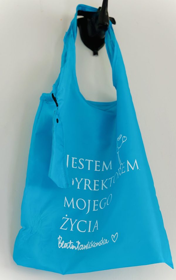 Torba na ramię wielokrotnego użytku z napisem "Jestem dyrektorem mojego życia"