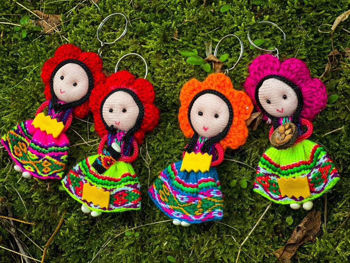 Pomarańczowa lalka brelok z Peru - obrazek 3