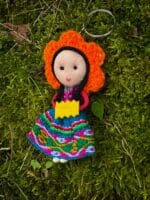 Pomarańczowa lalka brelok z Peru - obrazek 5