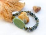 Bransoletka z Drewna bukowego , labradorytu i tygrysiego oka - obrazek 2