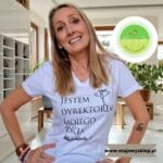 Koszulka T-shirt biały  ze złotą myślą ” Jestem dyrektorem mojego życia”