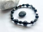 Męska bransoletka z czarnego turmalinu i hematytu - obrazek 4