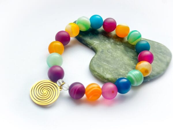 Bransoletka z agatu z przywieszką Wir