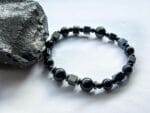 Męska bransoletka z czarnego turmalinu i hematytu