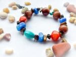 Bransoletka z azurytu, jaspisu ,tygrysiego oka ,turkusu, piasku pustyni - obrazek 3