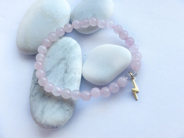 Bransoletka z kwarcu z przywieszką  piorun