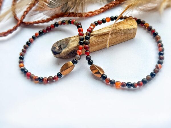 komplet bransoletek dla niej i dla niego z agatu i hematytu