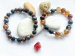  Komplet bransoletek dla niej i dla niego z lawy wulkanicznej, agatu i drewnianych koralików - obrazek 4