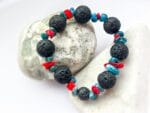Bransoletka z Lawy Wulkanicznej i Turkusu - obrazek 2