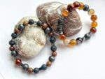  Komplet bransoletek dla niej i dla niego z lawy wulkanicznej, agatu i drewnianych koralików - obrazek 3