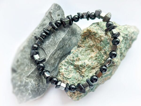 Bransoletka męska z czarnego turmaliny
