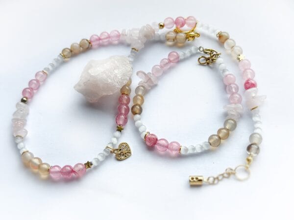 Unikalny, ręcznie robiony komplet  z kamieni naturalnych