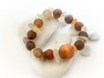 Bransoletka z brązowego agatu, cytrynu i bukowego drewna - obrazek 4