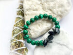 Bransoletka z malachitu i czarnego turmalinu - obrazek 2