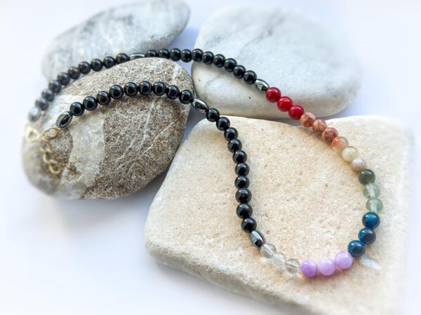 Unikalny, ręcznie robiony czakralny naszyjnik z czarnego turmalinu