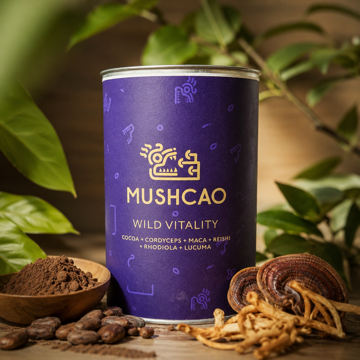 Organiczne kakao Criollo z Peru z ekstraktami grzybów i roślin witalnych Organiczne kakao criollo z Peru z ekstraktami grzybów i roślin witalnych 150 g - obrazek 1